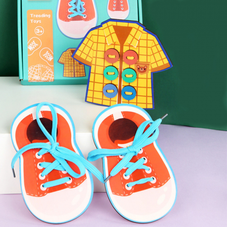 Joc siretuit lemn Camasa si pantofi | ZukiToys copii 3 ani+ [2]