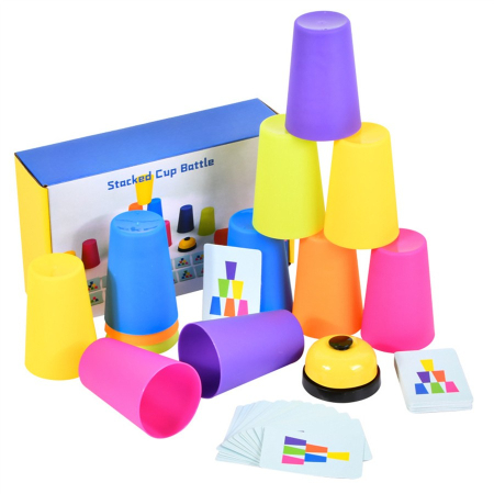 Jucarii Interactive & Sensoriale - Joc interactiv Speed Cups Junior cu cupe colorate și clopoțel