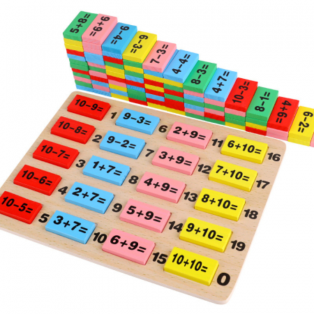 Joc lemn Matematica Domino Operațiuni aritmetice|ZukiToys.ro