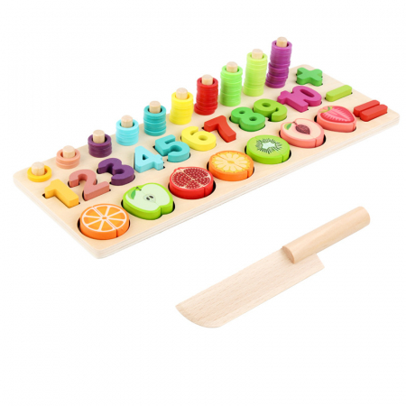 Joc logaritmic 3-în-1 „Invata literele si fructele”|ZukiToys.ro [2]