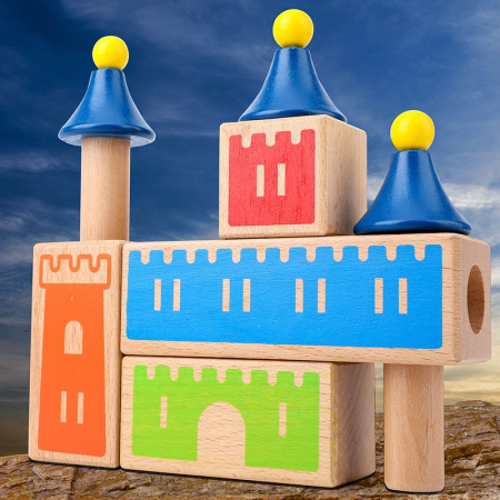 Joc logic Castle of Dreams din lemn – Puzzle 3D castel | ZukiToys.ro [3]