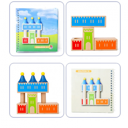 Joc logic Castle of Dreams din lemn – Puzzle 3D castel | ZukiToys.ro [2]