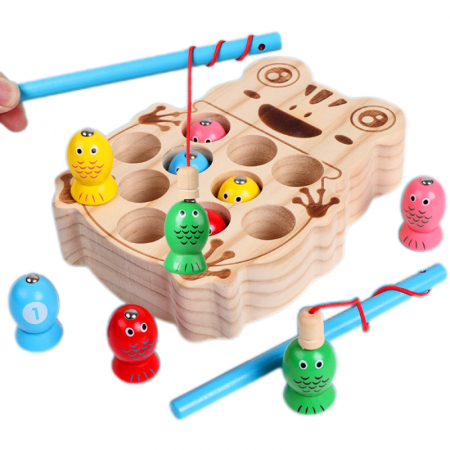 Joc magnetic de pescuit din lemn – Broscuta – ZukiToys.ro [2]