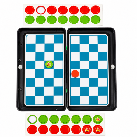 Joc magnetic ,, Magnetic Checkers " în cutie metalică pentru călătorii [1]