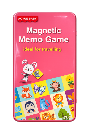 4–6 ani - Joc magnetic ,, Memo Challenge " în cutie metalică pentru călătorii
