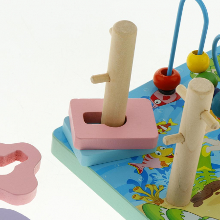 Joc Montessori 2-în-1 – Motricitate și Sortator de Forme din lemn | ZukiToys.ro [2]