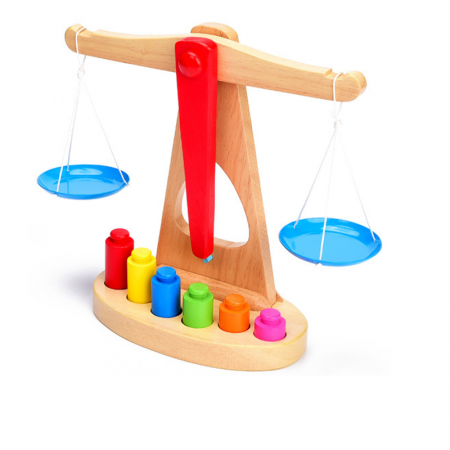 Joc Montessori balanta din lemn cu greutati – ZukiToys.ro [1]