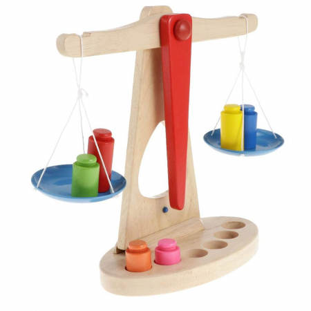 Joc Montessori balanta din lemn cu greutati – ZukiToys.ro [2]