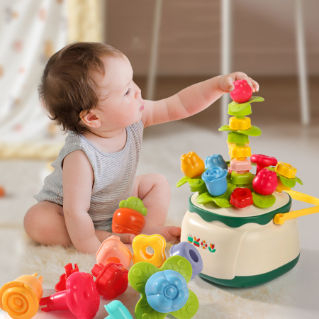 Joc Montessori cu Sortare, Șnuruit și Construcție, 40 Piese - 18 luni + [3]