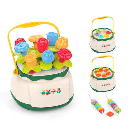Cadouri Aniversare - Joc Montessori cu Sortare, Șnuruit și Construcție, 40 Piese - 18 luni +