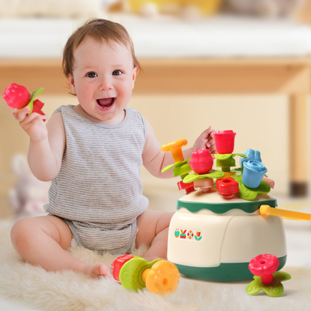 Joc Montessori cu Sortare, Șnuruit și Construcție, 40 Piese - 18 luni + [2]