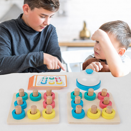 Joc Montessori din lemn – Simetria culorilor si asociere vizuala pentru copii 3 ani+ [2]