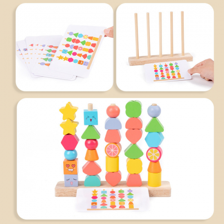 Joc Montessori insiruire margele – motricitate copii 2 ani [1]
