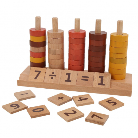 Joc Montessori sortator forme și calcule matematice 5 coloane – copii 3 ani+ [2]