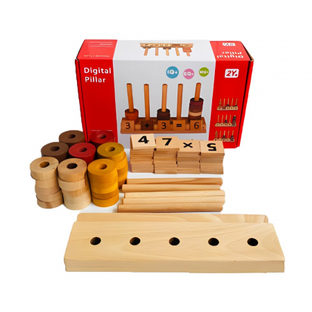 Joc Montessori sortator forme și calcule matematice 5 coloane – copii 3 ani+ [3]