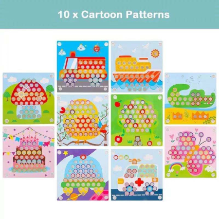 Joc mozaic din lemn cu 80 bile și 9 planșe model Butterfly [4]