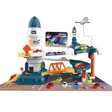 3–4 ani - Joc pistă electrică tematică spațială cu mașinuțe