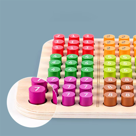 Joc Sudoku Montessori din lemn cu cifre colorate și carduri de provocare [5]