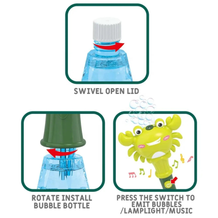 Jucarie Crab electric de făcut baloane de săpun cu lumină și sunete - ( verde ) [2]
