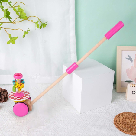 Jucărie de împins din lemn cu mecanism și sunete, jucărie motrică - Model căluți [1]