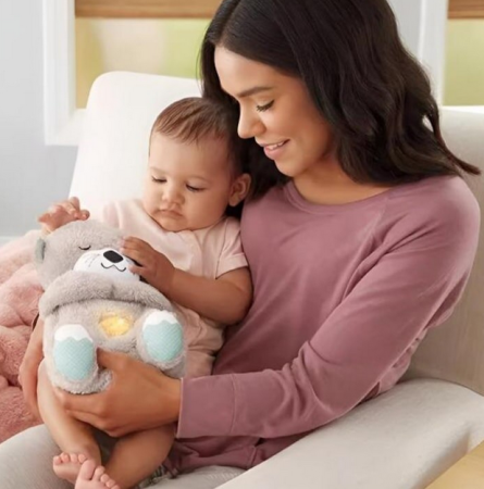 Jucărie de plus pentru bebeluși – vidră cu efect de respirație pentru somn 0+ [2]