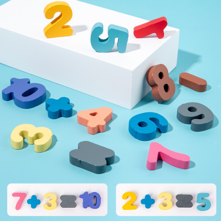 Jucarie educativa logaritmica Montessori 7 in 1 – Traffic Board din lemn cu cifre, forme si pescuit magnetic [3]