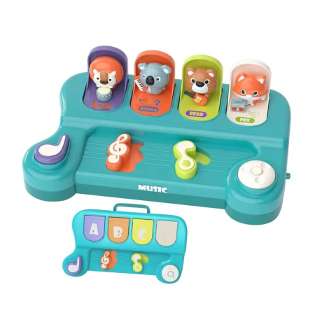 Jucarii pentru Bebe (0–2 ani) - Jucărie interactivă cu animăluțe pop-up, lumini și sunete