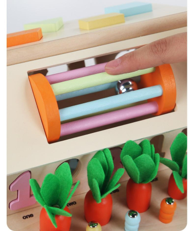 Jucărie Montessori din lemn 8-în-1 – casuță cu activități educative [2]