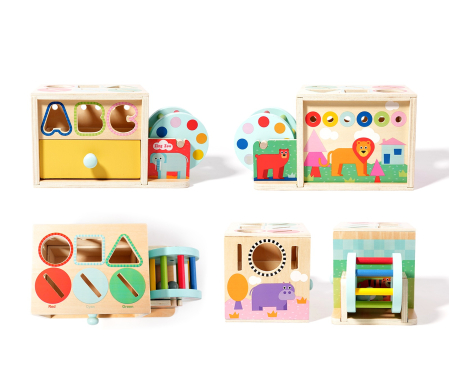 Jucarie Montessori din Lemn 8-in-1 – Centru de Activitati Educative [1]