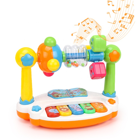 Jucărie muzicală pentru bebeluși tip pian interactiv multicolor cu lumini și sunete [1]