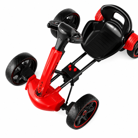 Kart electric pliabil cu telecomandă, Bluetooth, muzică și lumini LED – Roșu, Motor 12V [2]