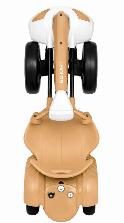 Kart electric pliabil cu telecomandă, muzică și lumini LED – Alb-Bej, Motor 6V [2]