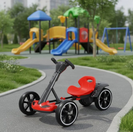 Kart electric pliabil cu telecomandă, muzică și lumini LED – Roșu, Motor 6V [2]