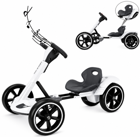 Kart electric pliabil cu telecomandă, muzică și lumini LED – Alb, Motor 6V [1]
