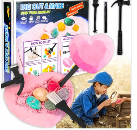 Kit de excavare „Descoperă Pietrele Ascunse” cu unelte și minerale, 6 ani+ [4]