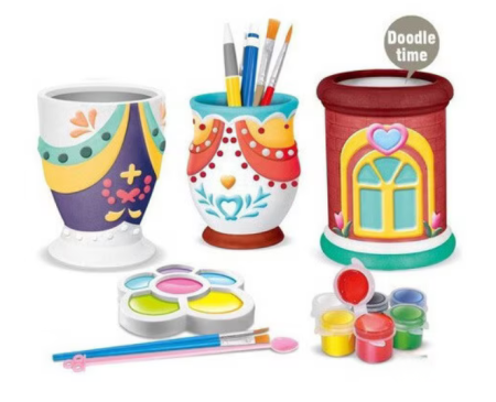 Kit de vopsit vase ceramice pentru copii – activitate creativă și artistică [1]