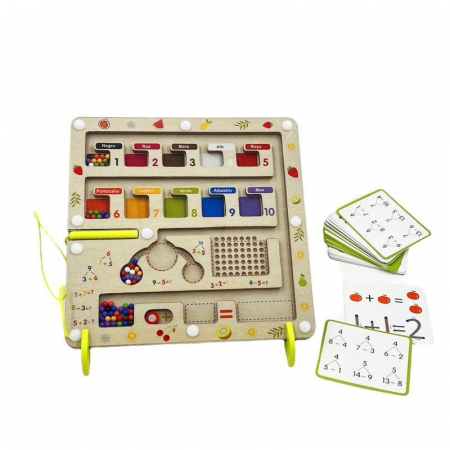 Labirint magnetic din lemn cu cifre – joc educativ 3 ani+