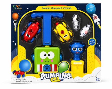 3–4 ani - Lansator cu baloane și rachete spațiale – Set interactiv cu pompă pneumatică și vehicule, 3 ani+