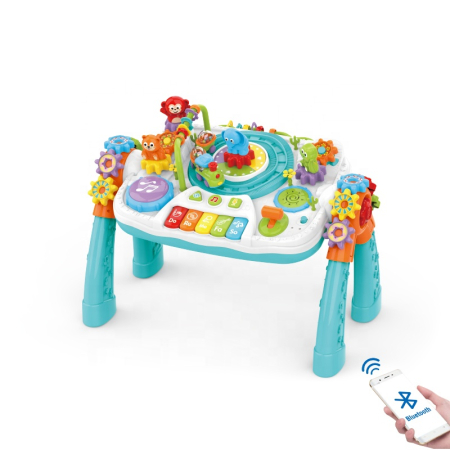 Jucarii pentru Bebe (0–2 ani) - Masă educativă multifuncțională 3 în 1 cu suprafață de construcție, desen și joacă interactivă