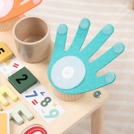 Masă Montessori din lemn cu litere, cartonașe și activități educative [1]