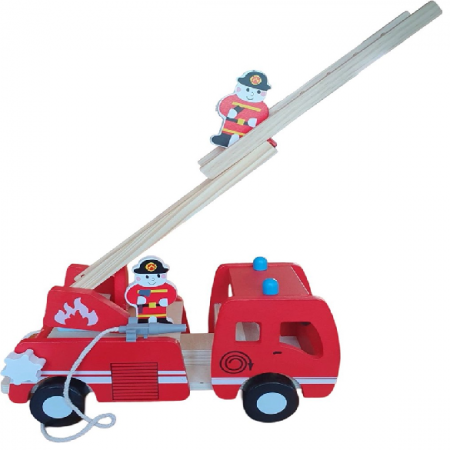 Masina de pompieri din lemn cu figurine – Jucarie educativa Montessori 3+ [1]