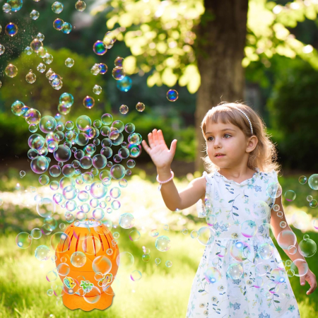 Mașină electrică pentru baloane de săpun tip ou de dinozaur portocaliu [4]