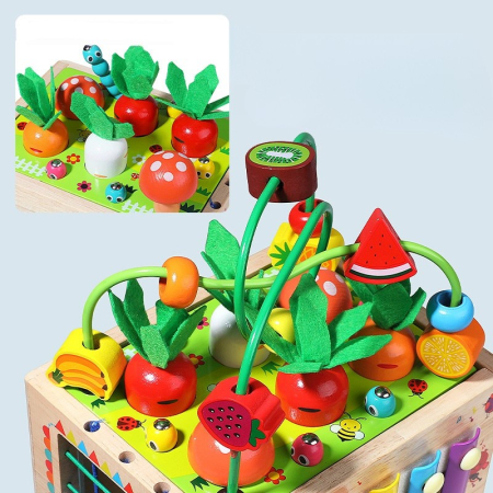 Mașinuță de jucărie din lemn cu activități educative și de motricitate – Montessori [3]