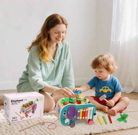Mașinuță din lemn cu activități – Elefănțelul 8 în 1 [1]