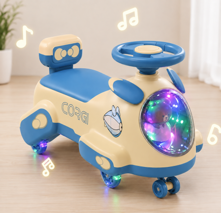 Mașinuță ride-on pentru copii cu muzică și lumini - Albastru [1]