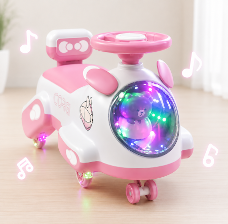 Mașinuță ride-on pentru copii cu muzică și lumini - Roz [1]