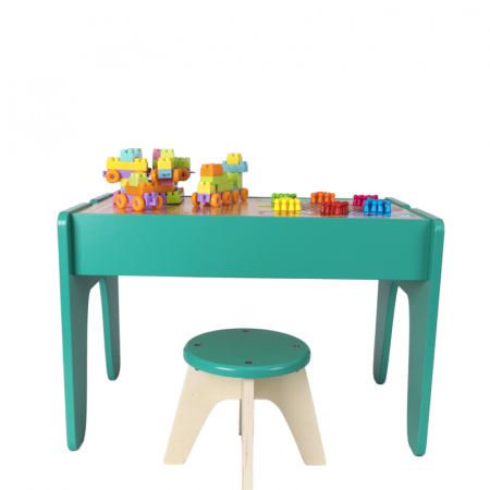 Jucarii de lemn - Măsuță Montessori 3-în-1 din lemn cu scaun 58x37x39 cm | copii 3 ani+