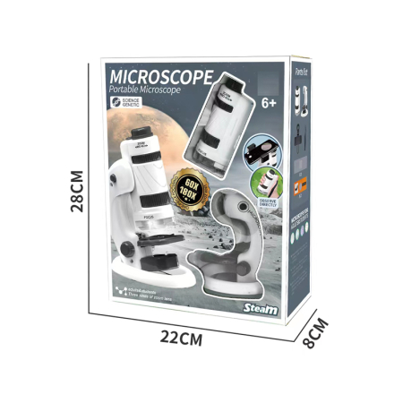 Microscop portabil 60X-180X cu lumină LED și adaptor pentru telefon [5]