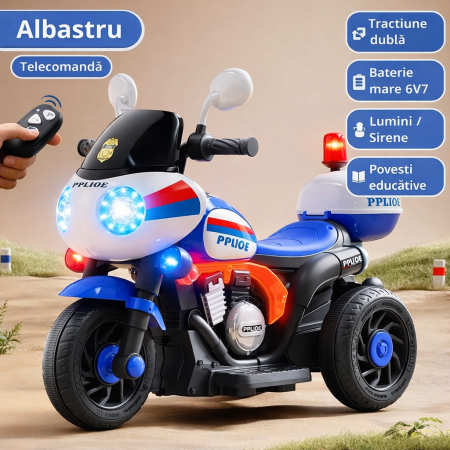 Motocicletă electrică cu lumini și sunete – Model Police [4]
