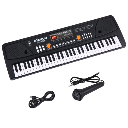 Cadouri Aniversare - Orgă muzicală pentru copii „Sound Master”, 61 clape, microfon și funcții interactive
